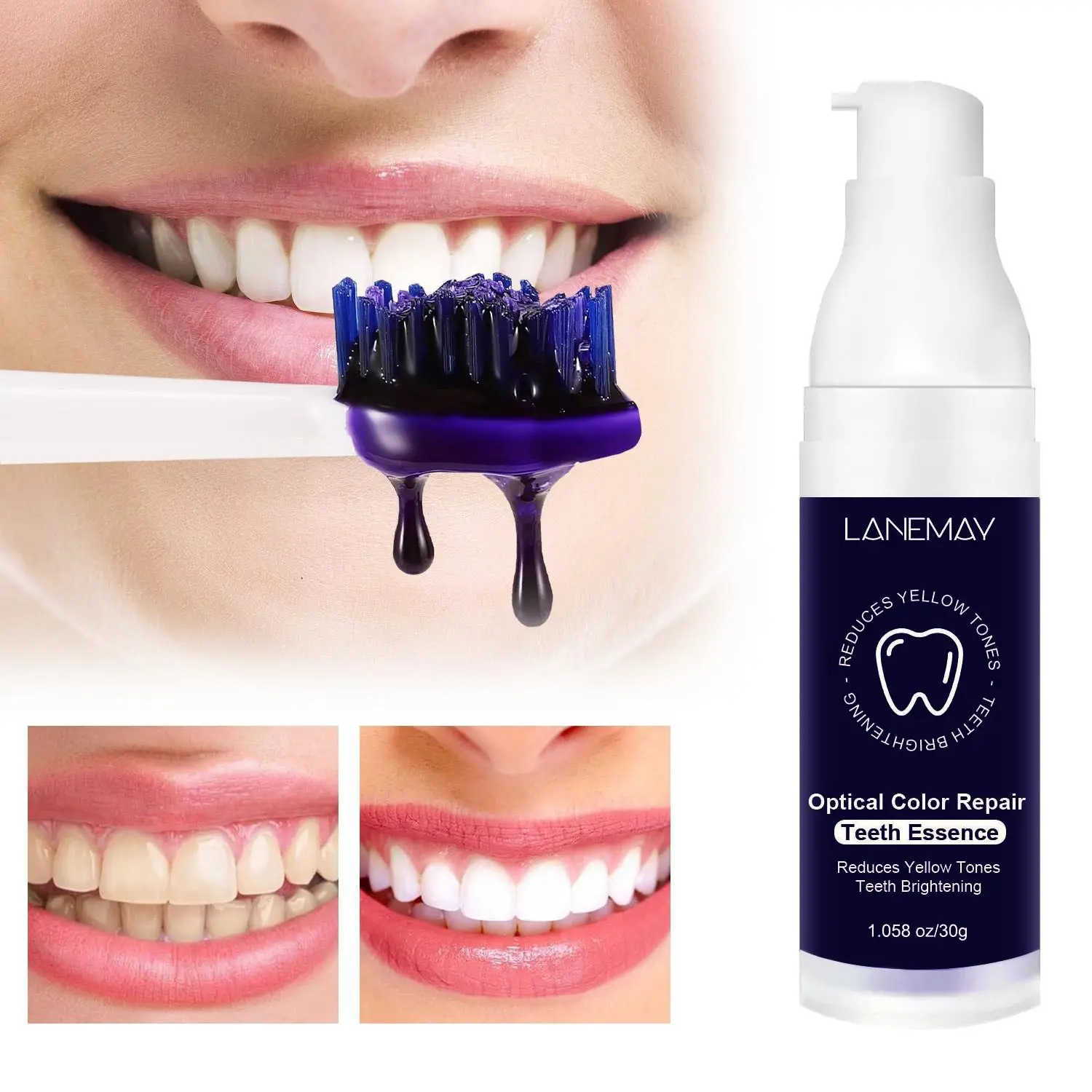 Purple Deep-Cleaning Whitening Stain Removal Toothpaste With Natural Ingredients, Protects Gums And Eliminates Bad Breath, Brightening Toothpaste