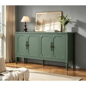 [Summervibes]Console Table, Sideboard Buffet Cabinet with Storage, Sliding Doors & Adjustable Shelves, Sofa Table Behind the Couch, Modern Accent Coffee Bar for Entryway, Living Room, Dining Room, Kitchen
