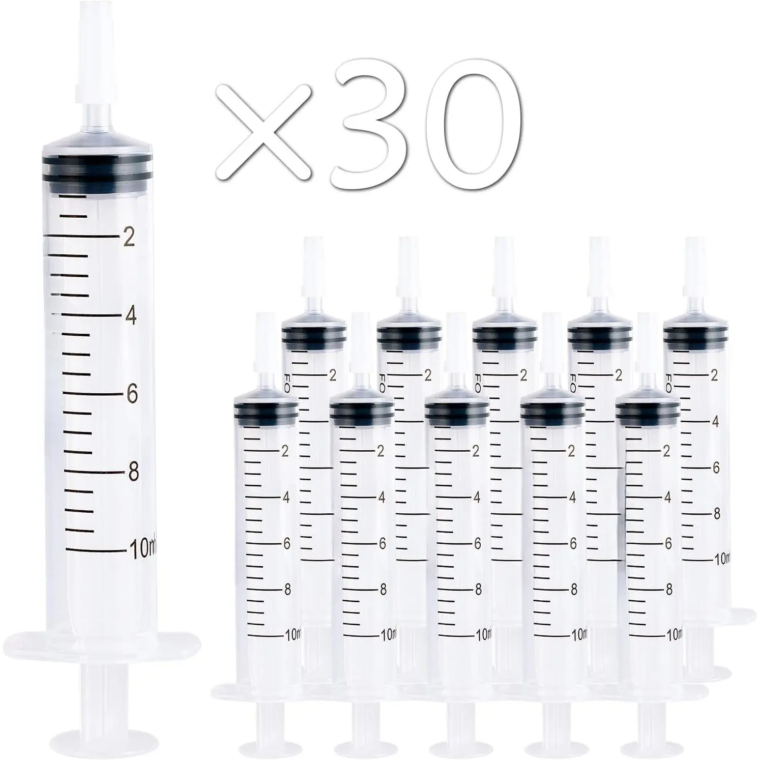 Plastic Needleless Syringes, 10ml Mini Oral Syringes with Tip Caps, Liquid Measuring Tools for Scientific Labs, Pet Feeding