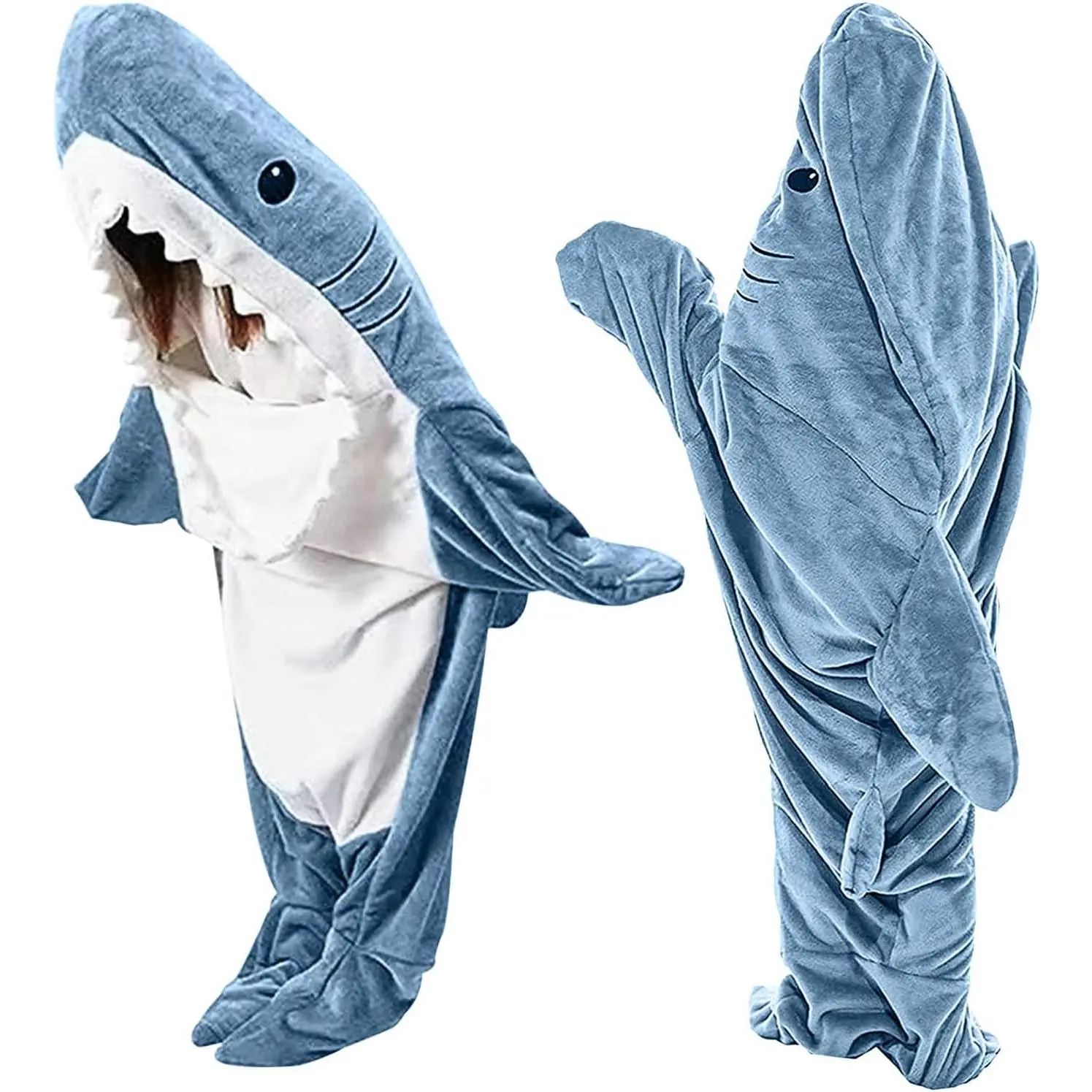 Blanket Hoodie Onesie for Adults and , Cozy Flannel  Sleeping Bag
