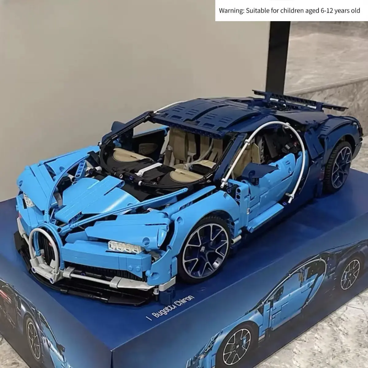 3599 PCS Bugatti Chiron Blue Supercar Racing Collector Compatible 42083 Building Block Set Toy Building Block Gift