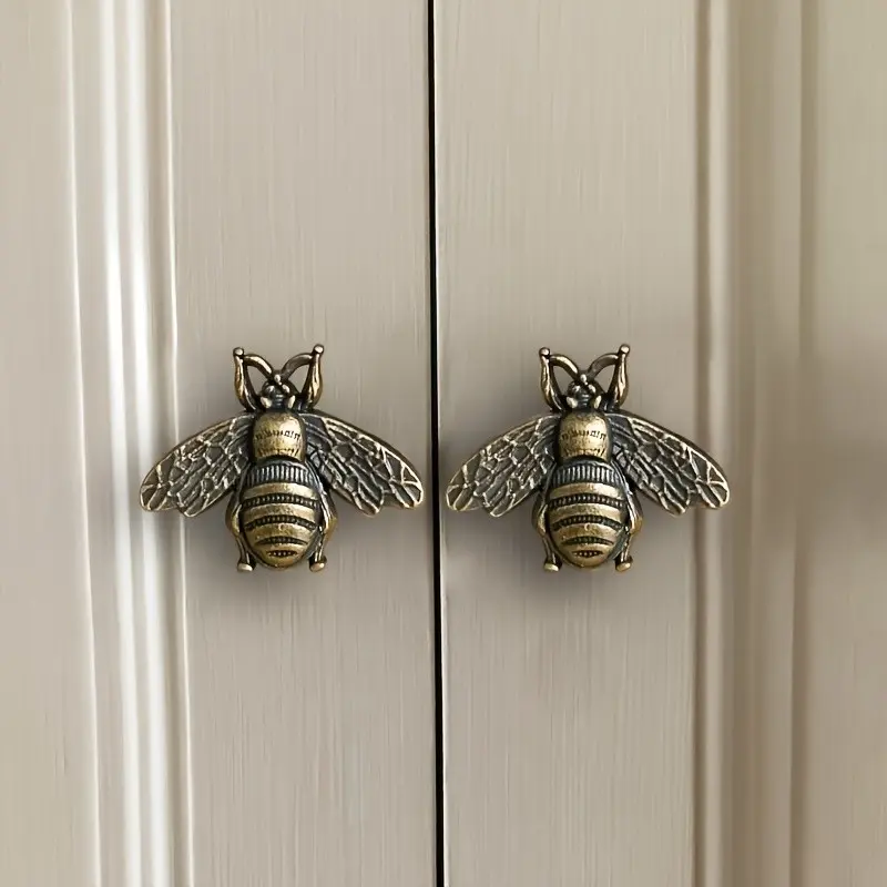 4 Beehive Cabinet Handles, Zinc Alloy Drawer Pulls, Polished Furniture Knobs, Vintage Hive Style Bar Hardware, Home Decor & Kitchen Cabinets