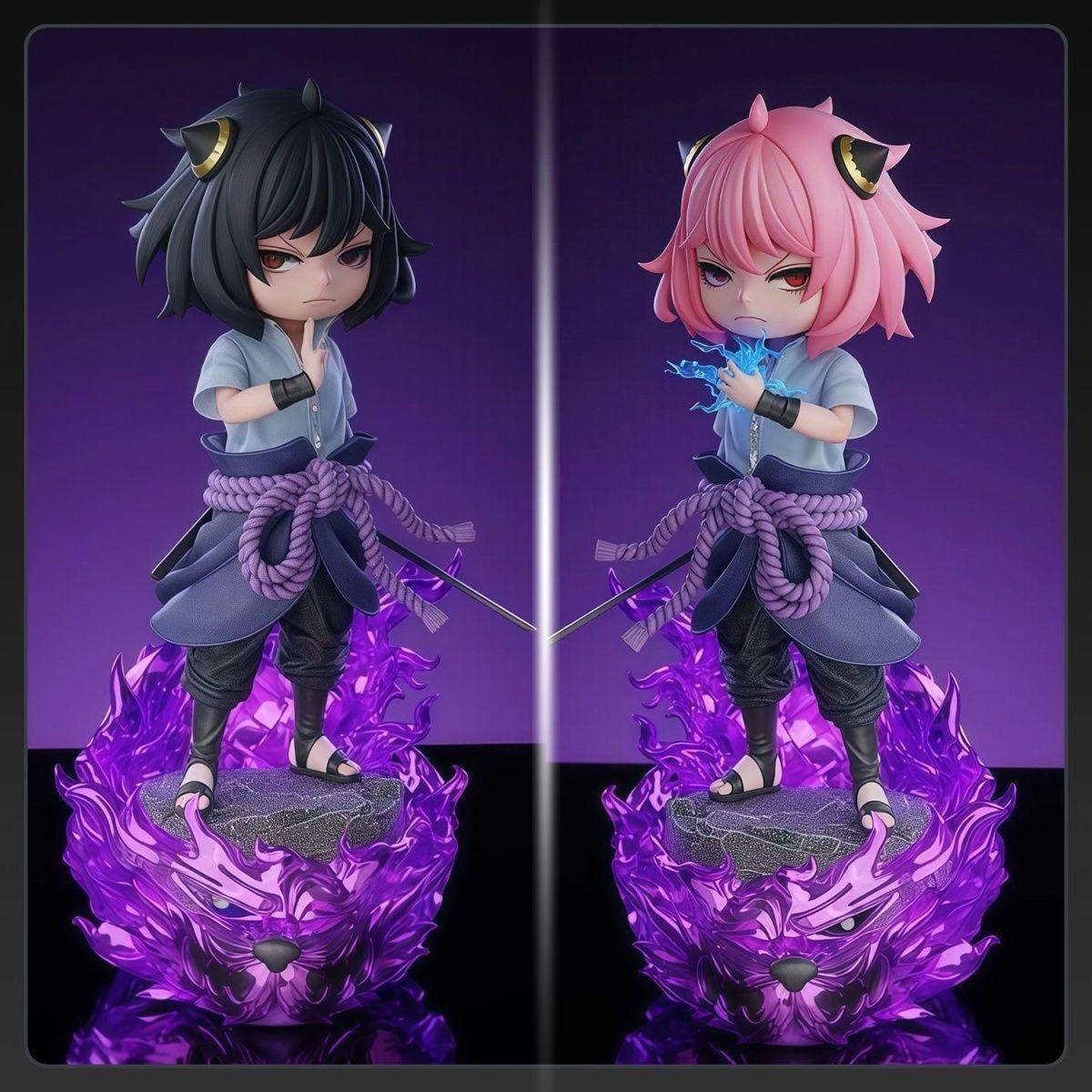 SPY*FAMILY Anya Forger Sasuke Cosplay GK Figure Sharingan Pink Hair Trendy Anime Statue Model Action