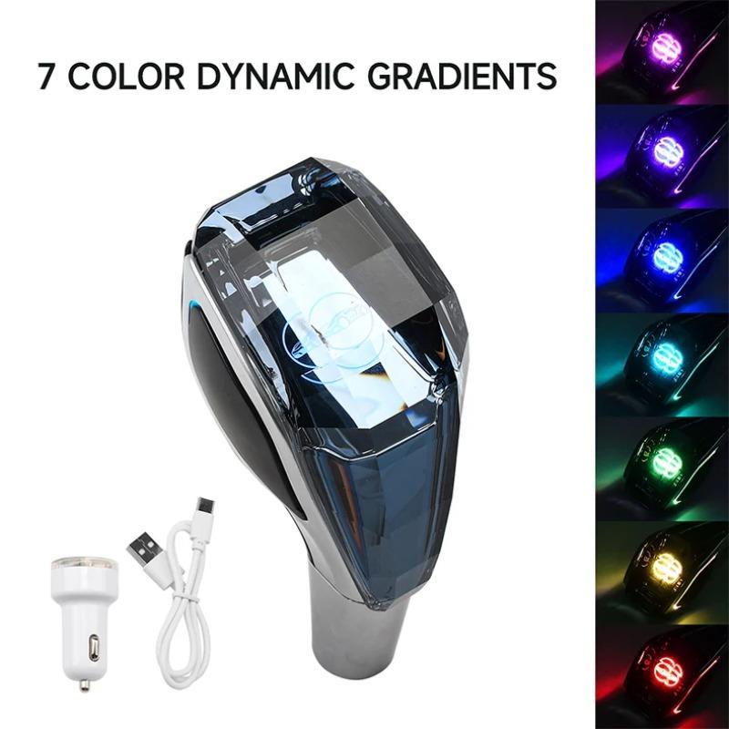 Crystal Automatic Gear Shift Knob with Rechargeable LED Light, Universal Car Interior Accessory for Toyota, Lexus, Mazda, Mitsubishi, Volkswagen and Kia, Car Accessories, Automotive # GLOBAL PICKS