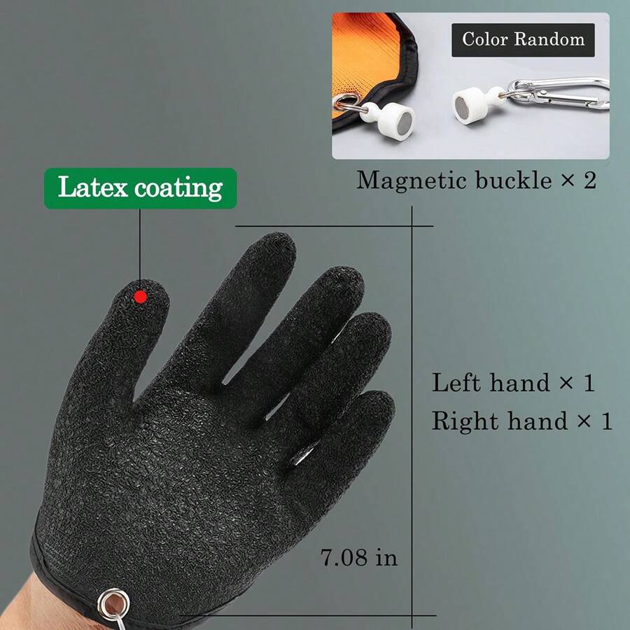 Fishing Gloves - Professional Anti-Slip Catch Fish Gloves,Puncture Proof Ice Fishing Glove For Handling,Catching,Cleaning,Hunting,Fisherman Fishing Accessories
