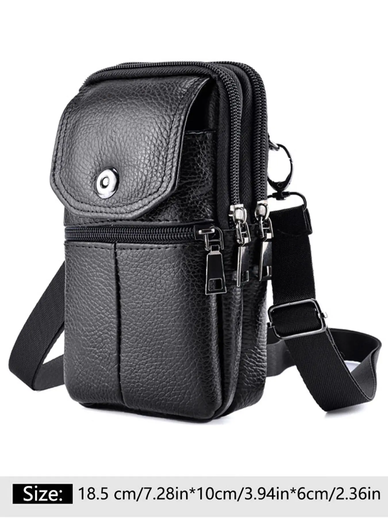 New Genuine Leather Waist Bag, Waist Pack, Fashion Waist Packs, Multifunctional Belt Phone Case, Leather Belt Bags, Casual Belt Bag for Men, Outdoor Small Hanging Crossbody Bag, Fashionable & Durable Design