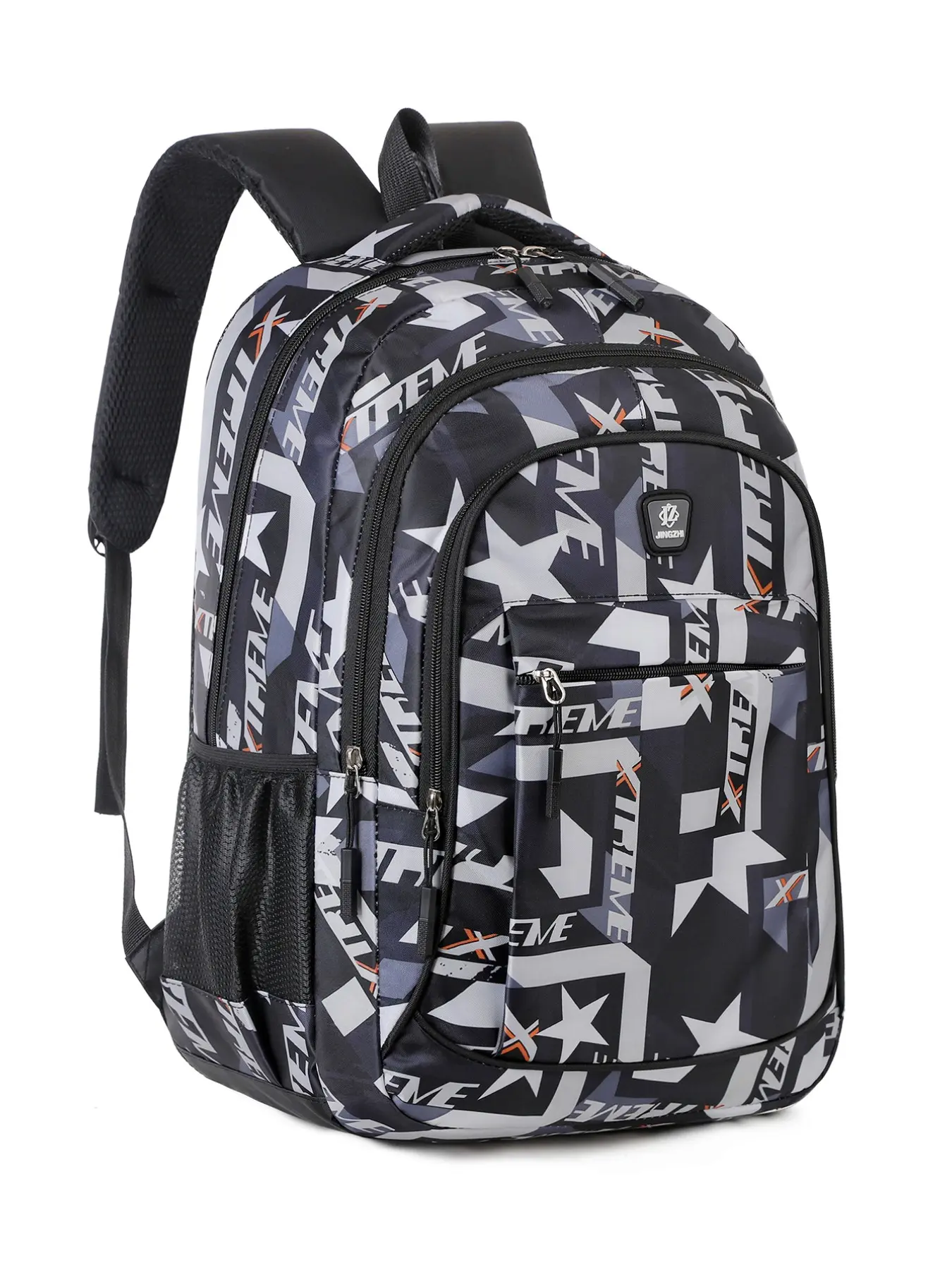 Cool Graffiti Star Print Backpack, Large Capacity Waterproof School Bag, Outdoor Travel Laptop Backpack, Daily Use, Commute, Hiking, Camping, Trendy Backpack