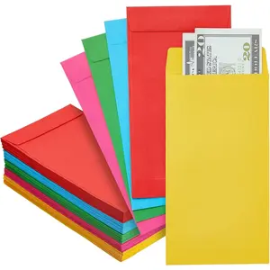 100 Pack Colorful  Envelopes for , Payroll,  Saving, , , 100GSM (4 x 7 In)