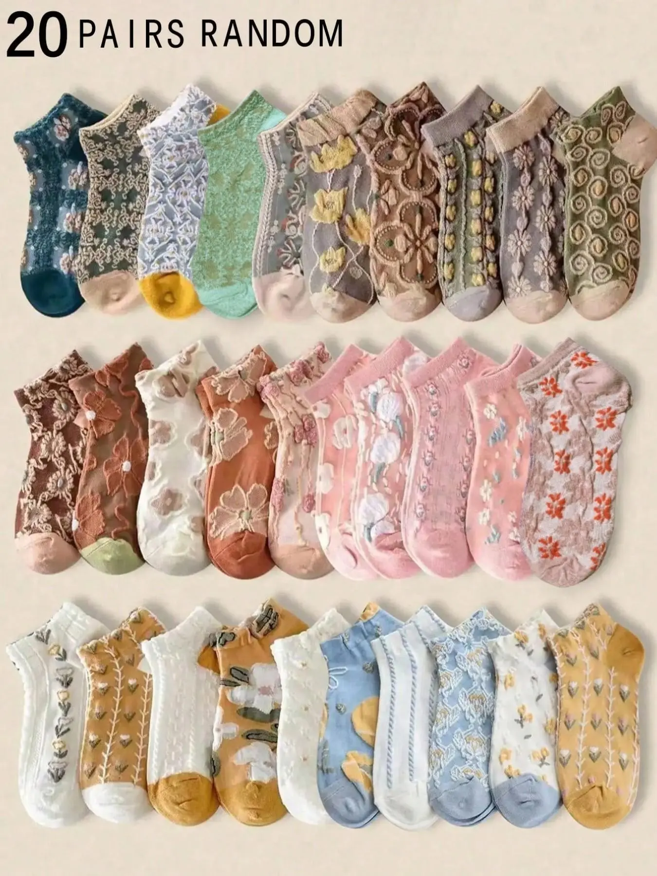 Women's Crew Socks, Cartoon Pattern, All Seasons, Casual Style, Fitted, Soft and Comfortable, Breathable, High-Quality Design
