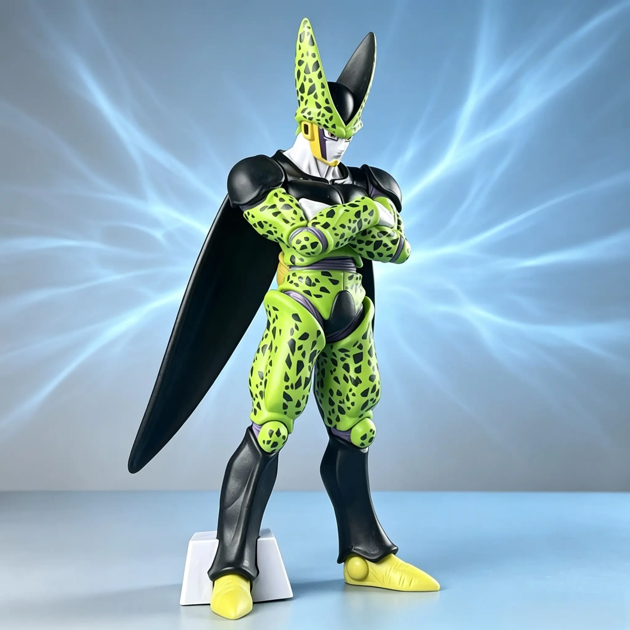 8.27 Inch Full Body Cell Anime Figure, Model Collectible Figurine, Dragon Ball Z Collection Statue, Villain Character Doll, Desktop Display for Anime Collectors