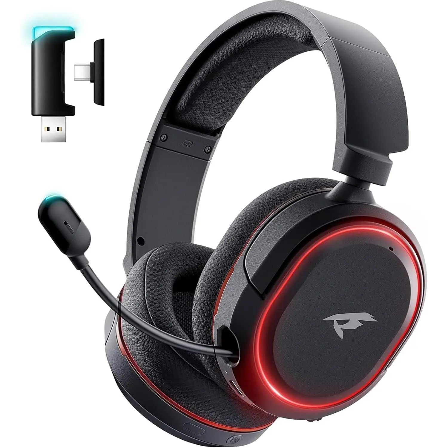 Wireless Gaming Headset for PC PS5 PS4 Switch 7.1 Surround Sound 100-Hr