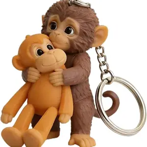3D Cute Punch The Monkey Hard Resin Keychain | Bag Pendant & Desk Figurine Gift for Monkey Lovers