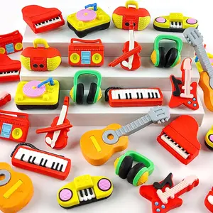 30pcs 3D Take Apart Musical Instrument Puzzle Pencil Erasers for Kids Classroom Prizes Class Treasure Box Game Rewards Party Favors