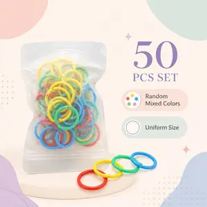 50 Pcs Plastic Loose Leaf Binder Rings, Random Color Notebook Binding Rings, Reusable Disc Rings for Planners, Cards and Documents