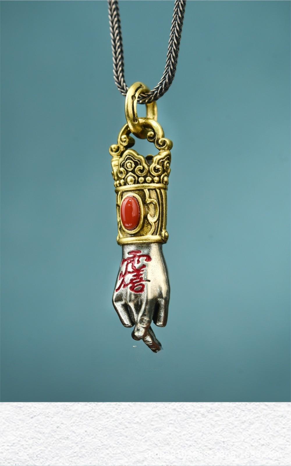 Handmade Spirit Official's Sword Technique Pendant Necklace Accessory - A protective charm for peace, health, and good fortune.Suitable for both men and women.