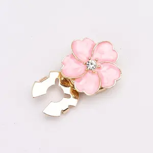 2Pcs Flower Button Covers 4 Colors Elegant Collar Buttons Decor for Suit Shirt Dress DIY Accessory