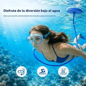 Double Tube Snorkel Set, Silicone Splash-Proof Dive Respirator, Waterproof Underwater Breathing Trainer, Leak-Proof Swimming Gear, Pool Party Beach Equipment