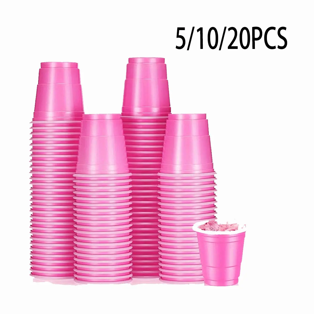 5/10/20 Pcs Plastic Mini Cups, Reusable Party Cups, Bullet Cup for Games, Ideal for Condiments, Snacks, Juice, Various Parties