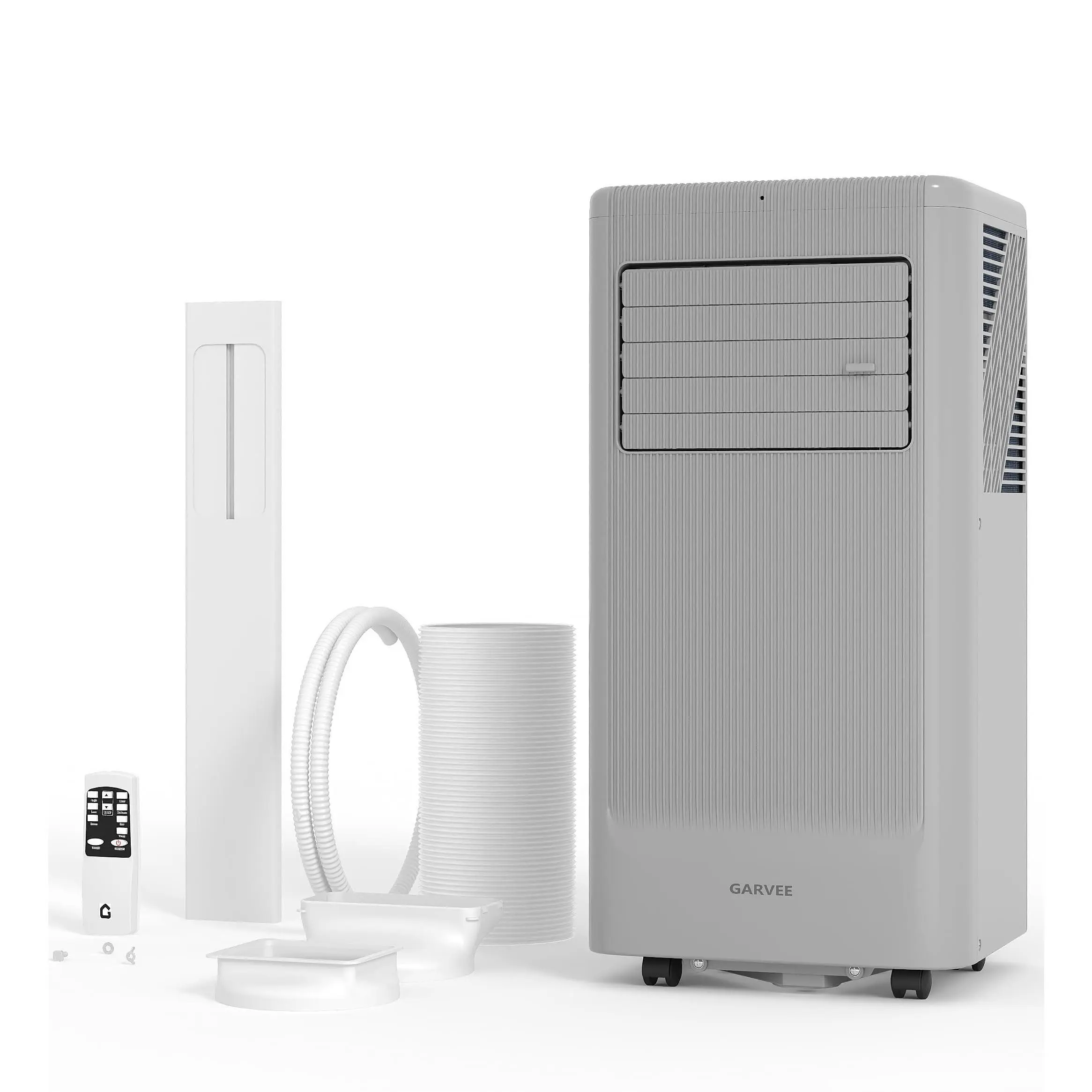 Garvee 8000BTUs - Portable air conditioner with remote control, max 350 square feet. 48 dB portable AC unit, dehumidifier, fan, sleep mode, 24-hour timer, and kit