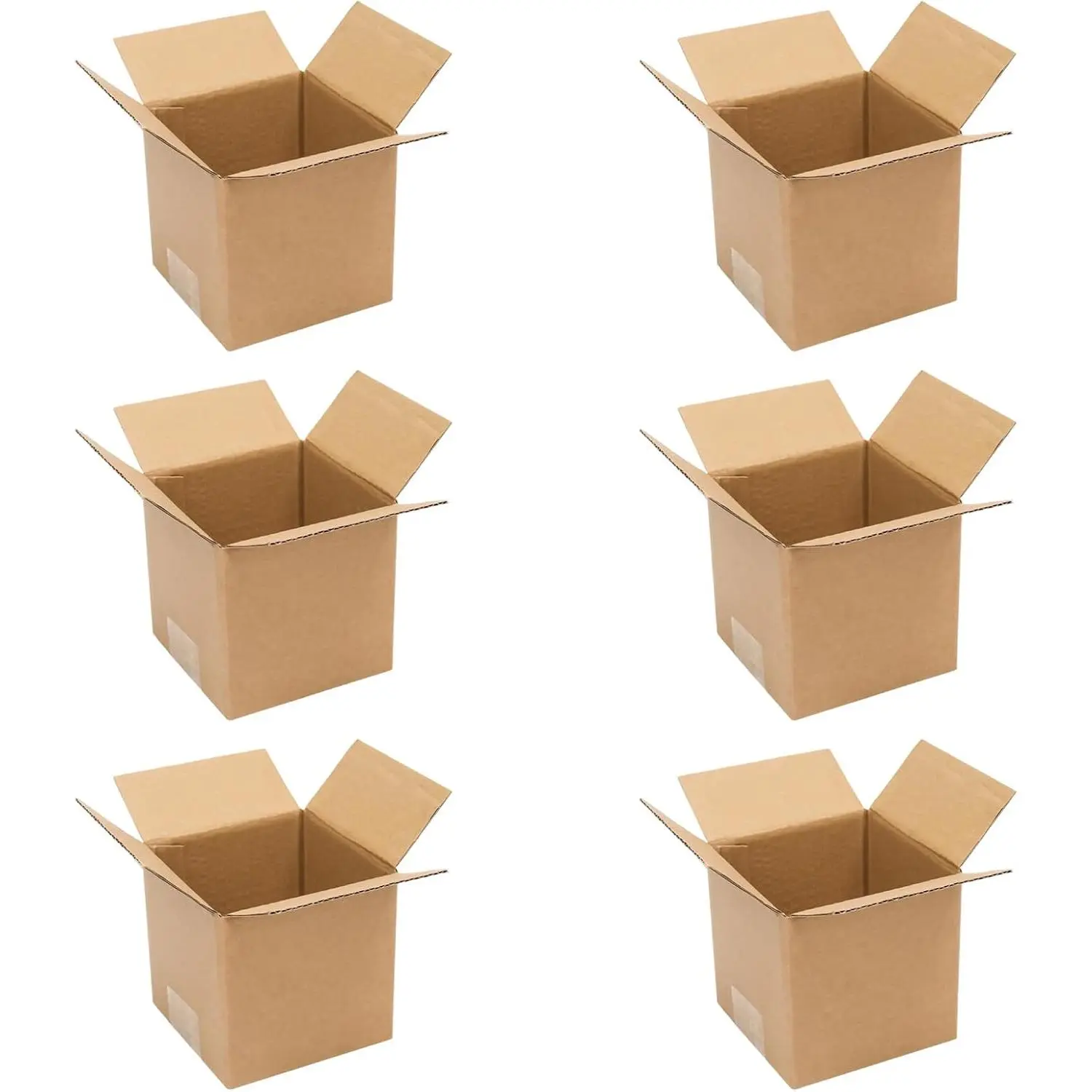 6 Pack 5x5x5 Shipping Boxes Brown Corrugated Cardboard Mailers | Small Packing Boxes for Shipping Mailing Moving Storage Small Business
