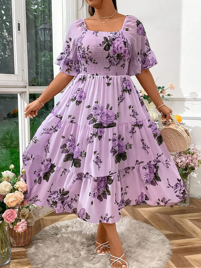 purple peplum dress plus size Primavera Couture 14045 - Long Column Dress