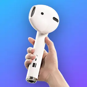Wireless Earphone-Shape Bluetooth Portable Speaker with USB Charging, Microphone, FM Radio, TF Card Support, 360° Stereo HiFi Audio for Smartphones & Devices