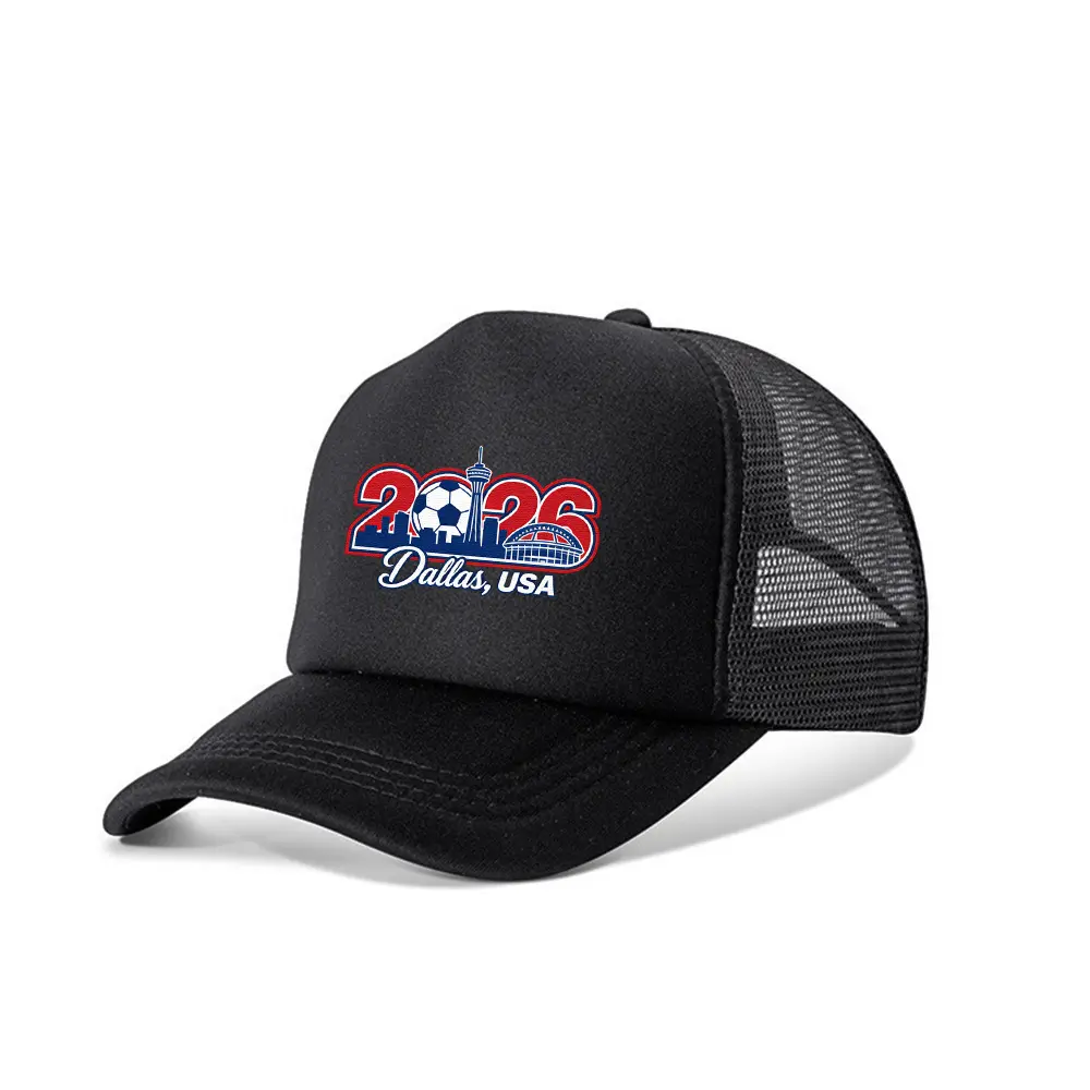 Dallas 2026 World Football Host City Commemorative Cotton-Poly Snapback Baseball Cap - Adjustable, Official Event-Inspired Design with Event Logo, Ideal for Game Days