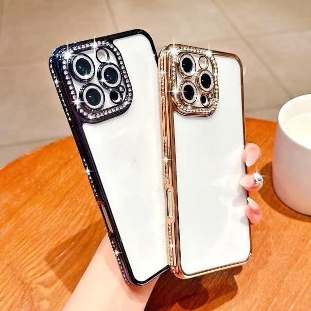 DarlingCase Glitter Bling iPhone 17 Pro Max Case with Diamond Camera Frame, Fits iPhone 15 Pro Max, iPhone 14 Pro, iPhone 13, Electroplated Clear Bumper Cover – Shiny Look, Stand Out Vibes (Purple)