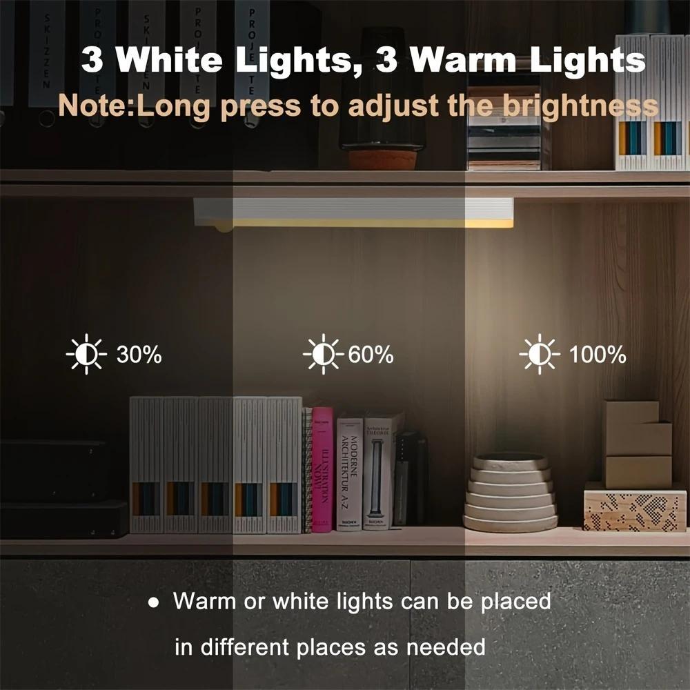 6-Pack Smart Night Light Wireless Magnetic Rechargeable Stick-On Under Cabinet Lights, 11.8in Motion-Activated Instant On, Dimmable White Color Temp, Ideal for Kitchen, Stairs