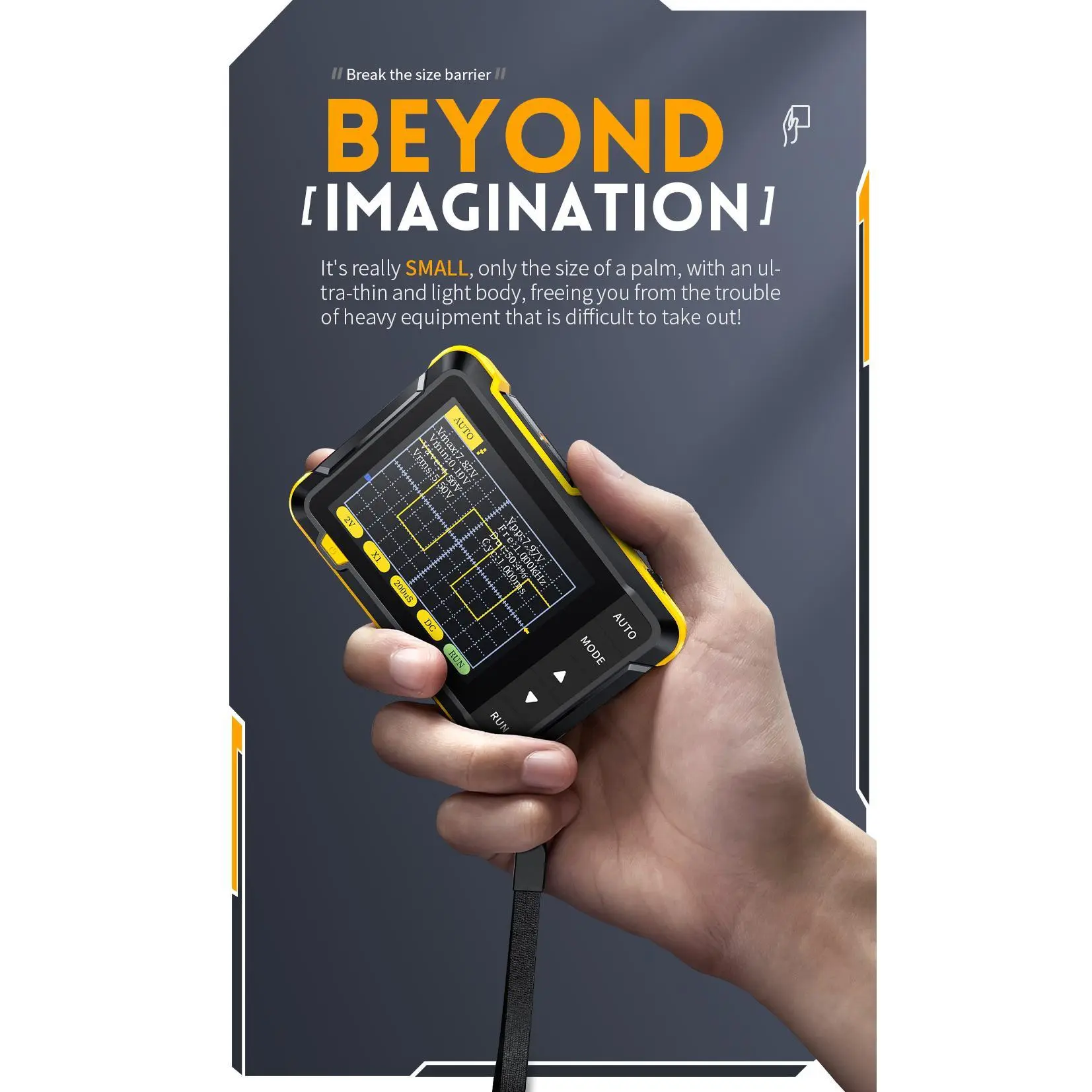 152 Handheld Digital Oscilloscope, Portable Electrical Measuring Tool for Beginners, Classroom Teaching, Workshop Maintenance, Signal Reading, Fault Diagnosis