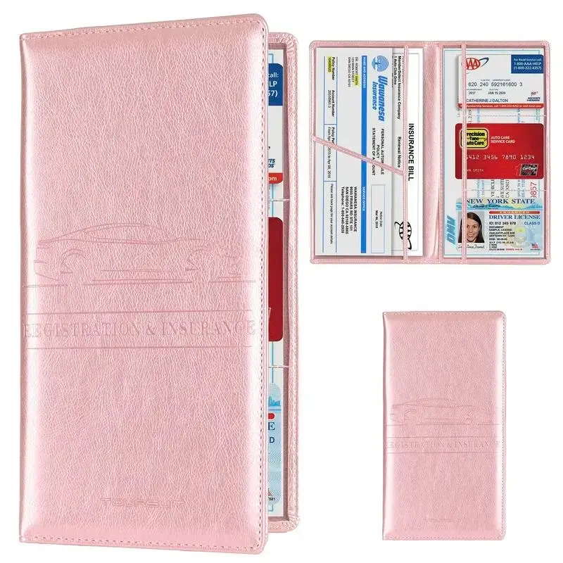 🚗 Car Registration & Insurance Card Holder ｜ VINYL PVC Document Wallet for Glove Box, Driver’s License, ID, Cards & Receipts ｜ Large 9.4 x 5.1 in / Small 5.11 x 5.11 in
