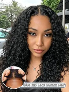 20-24 Inch Human Hair Jerry Curly Wig, 5x5 Glueless Lace Closure Wig For Women, Fluffy Bouncy Curly Texture, Natural Looking Lace Hairline, Easy Wear Beginner Friendly Cap