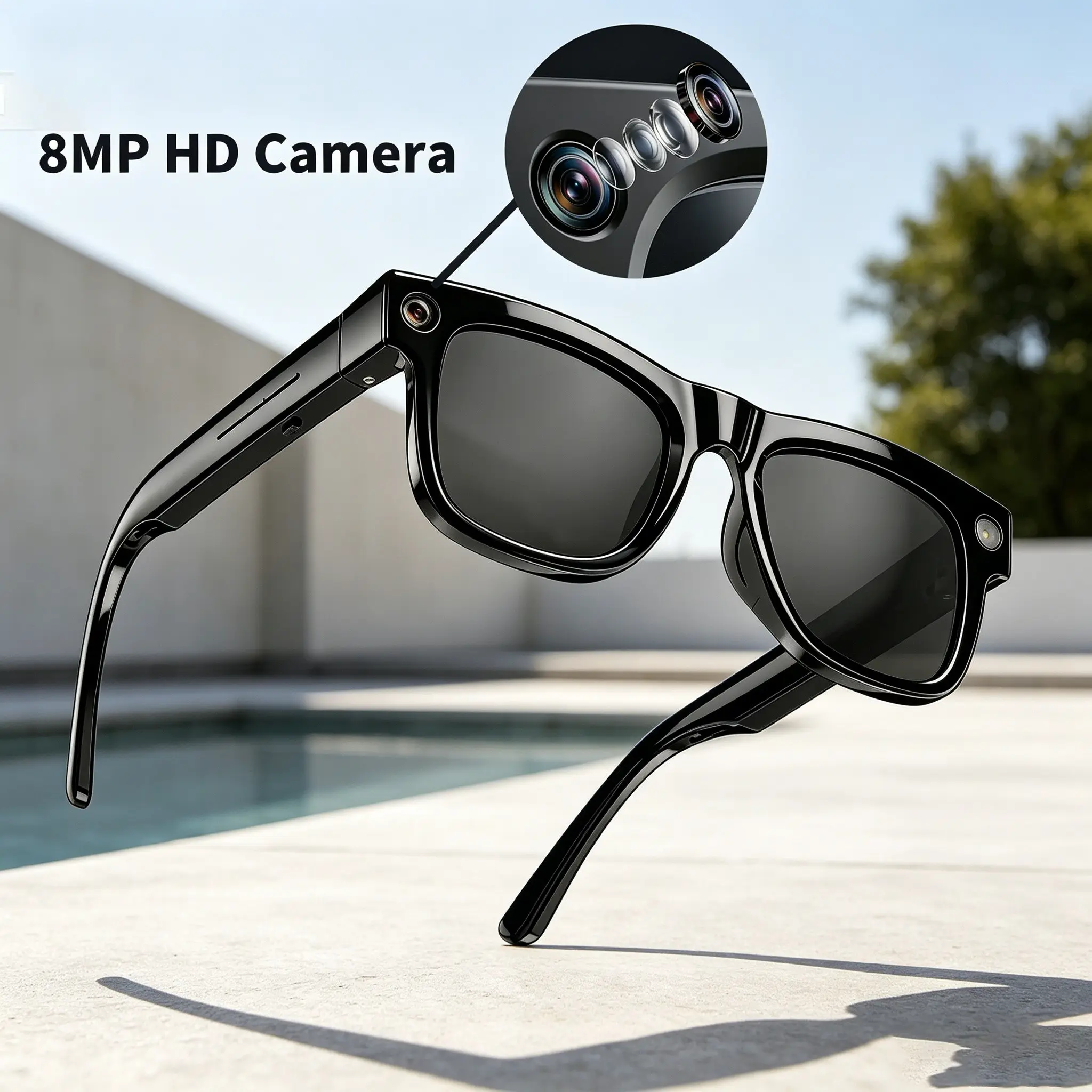 2026 Ai Smart Glasses, 800w Camera, Bluetooth-compatible Call, 4GB WiFi, Voice Assistant, Enc Noise Reduction, Unisex, Travel, Outdoor, Driving