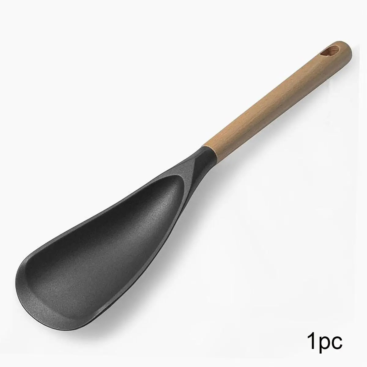 Silicone Wood Handle Cooking Spoon, Non-Stick Kitchen Utensil, Multi-Functional Scraper Spatula, Nonstick Spatula, Mixing, Scooping, Scraping, Kitchen Utensils Gadgets, Kitchen Cooking Accessories, Multifunctional Spatula Spoon