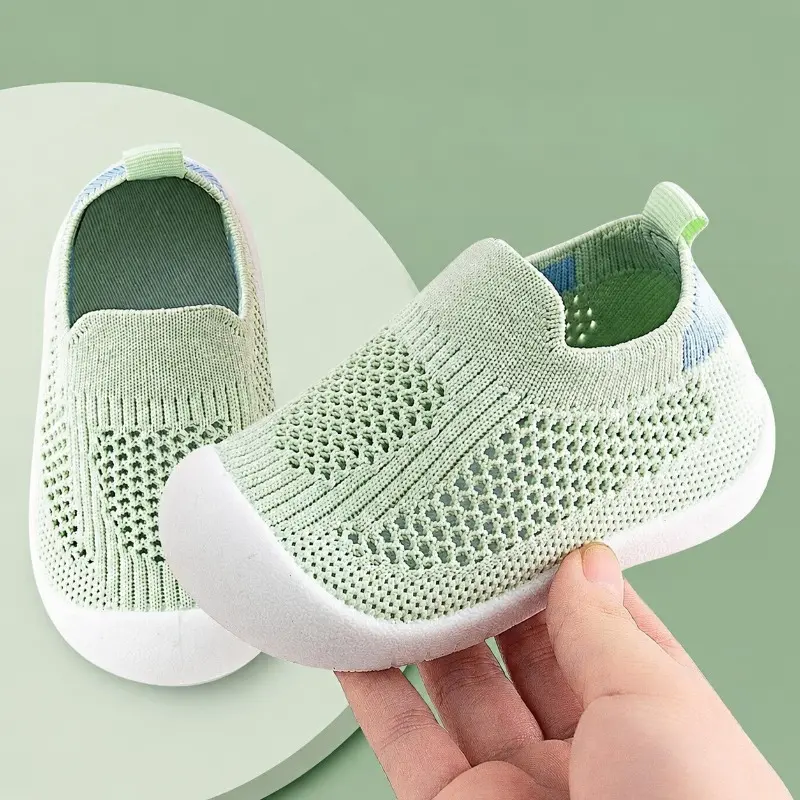 Baby Toddler Shoes Soft Sole Non-slip Baby Shoes One Pedal 1-3 Years Old Children's and Women's Treasure Mesh Casual Shoes