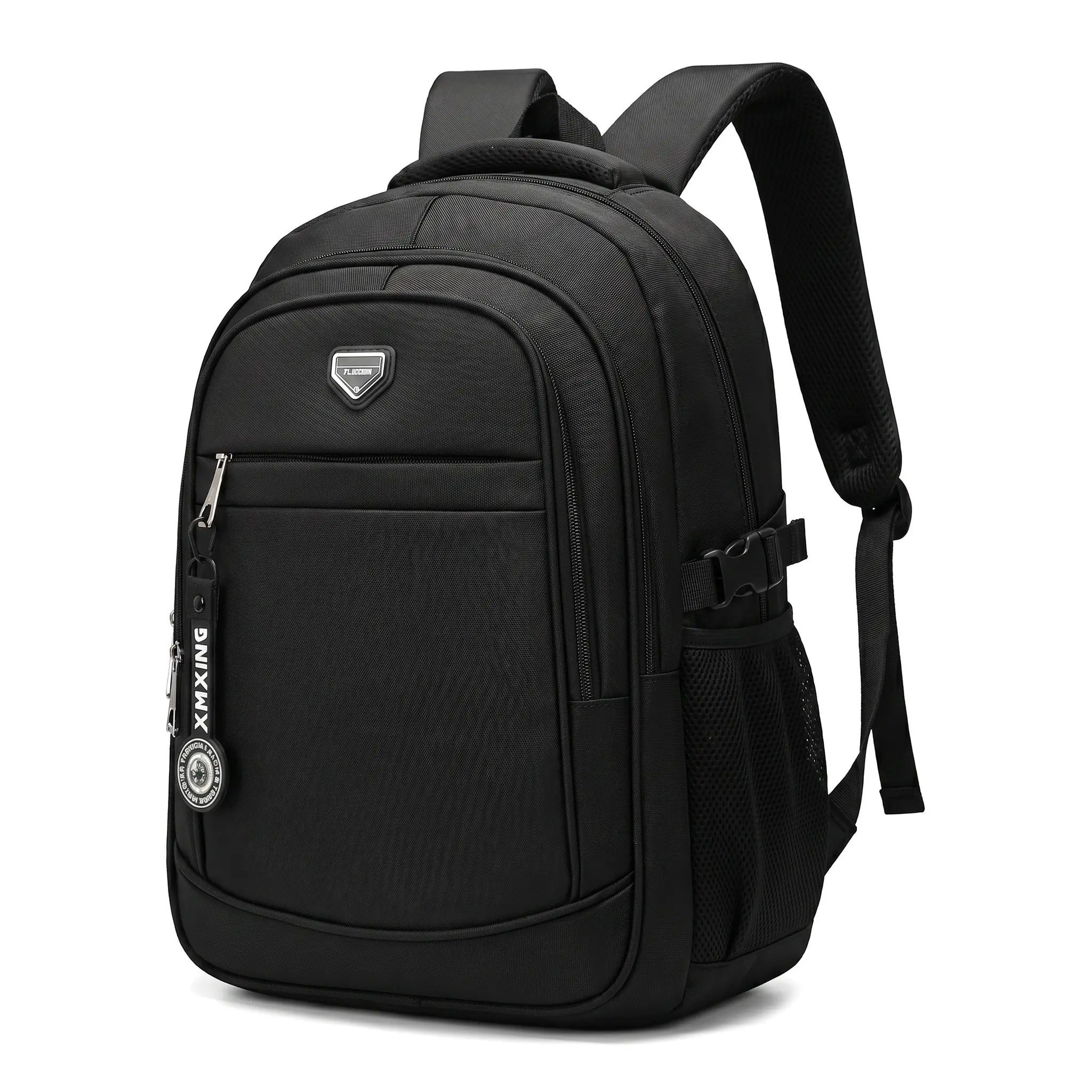 Unisex Modern Travel Backpack - 20-35L Nylon Bag with Ergonomic Curved Shoulder Straps, 16-in Laptop Compartment, Silk-Feel Exterior, Weight-Reducing Polyester Lining, Solid-Color Stitching, for Business, Overnight Trips, Wipe with Damp Cloth