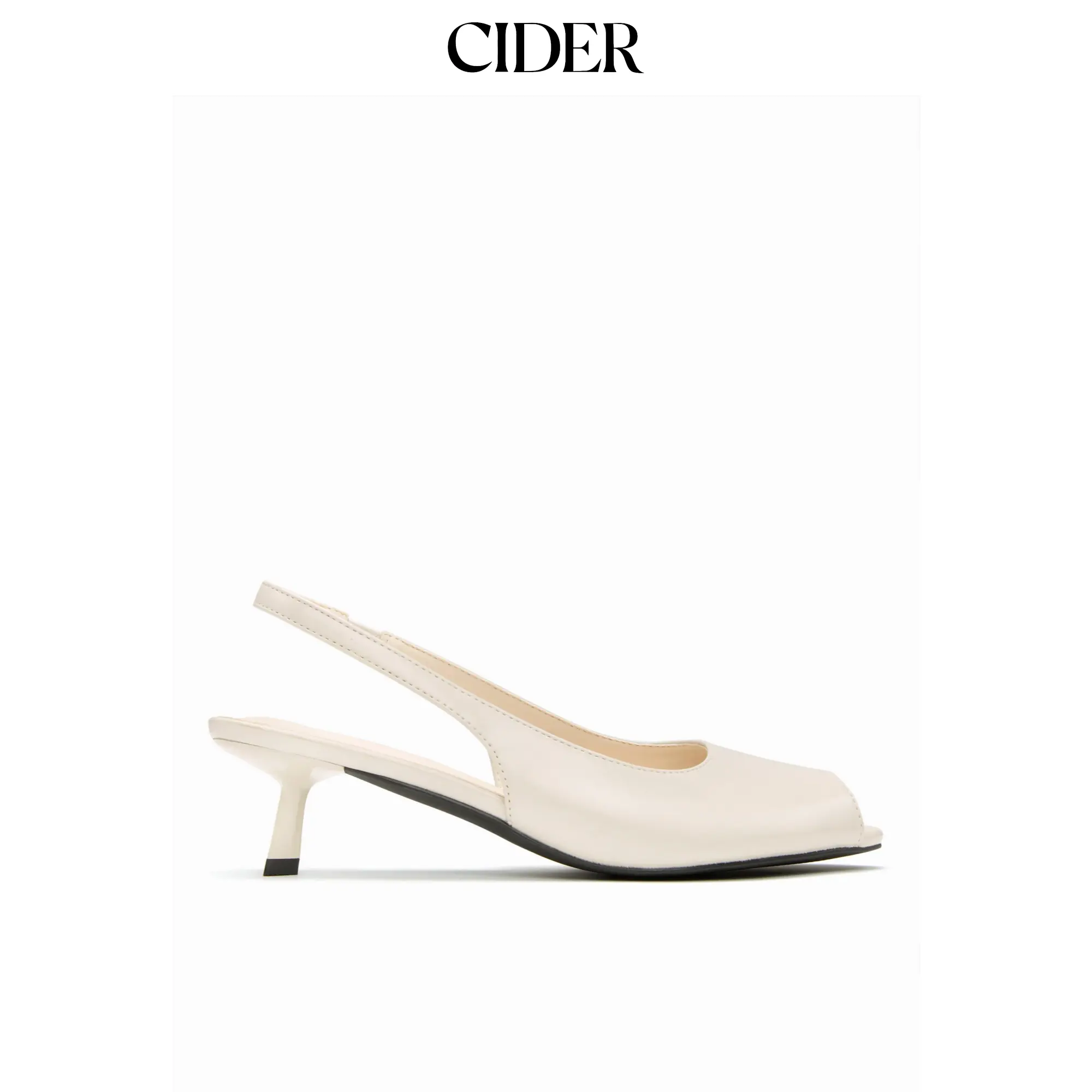 Cider OPEN-TOE SLINGBACK KITTEN HEELS SohoChic