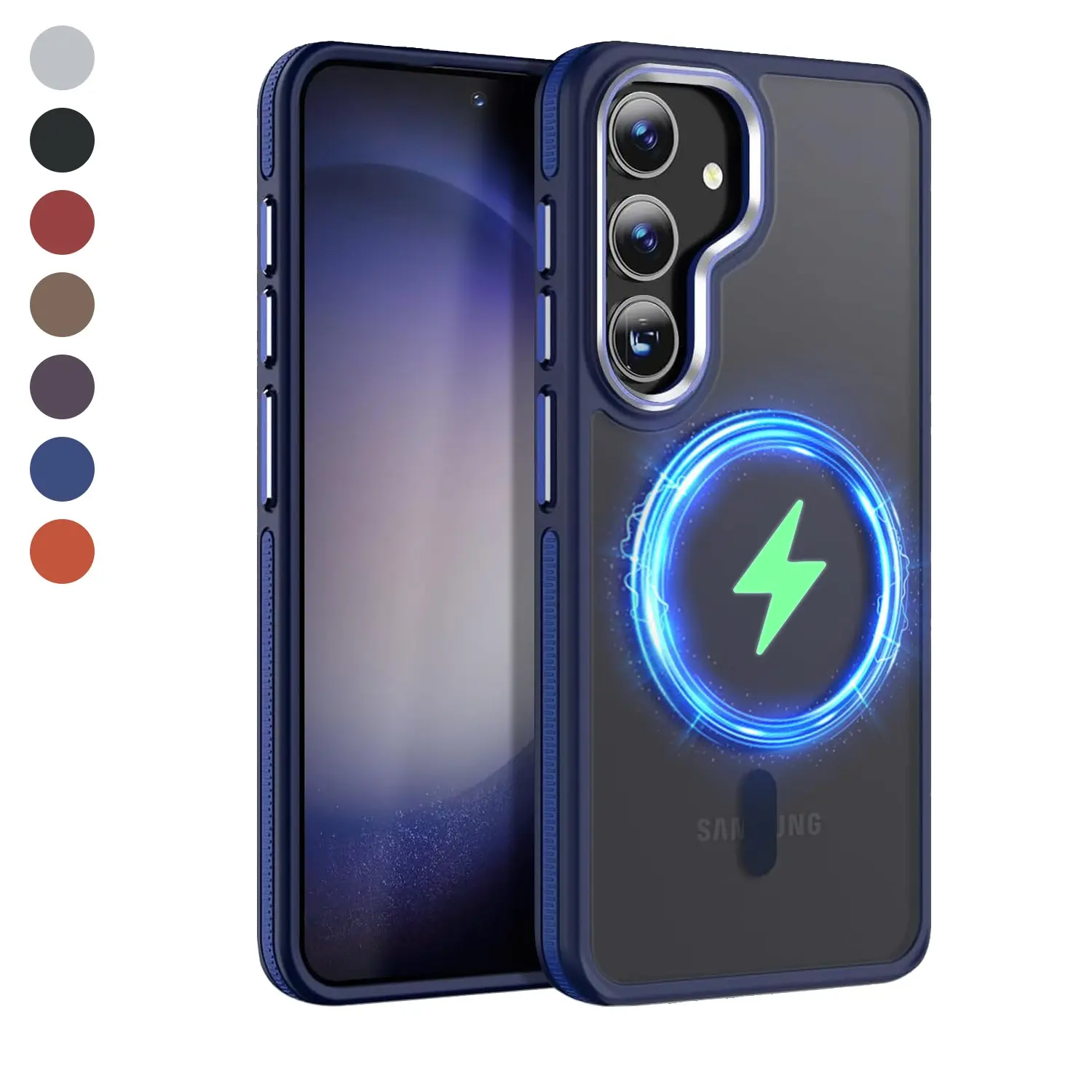 Case for Samsung Galaxy S26 25 24 23 S22 Ultra, Shockproof Case Translucent Matte PC Compatible with Magsafe Military Grade Drop Resistant, Color Hybrid Non-Slip Phone Case Matte Glossy Magnetic Case Cover