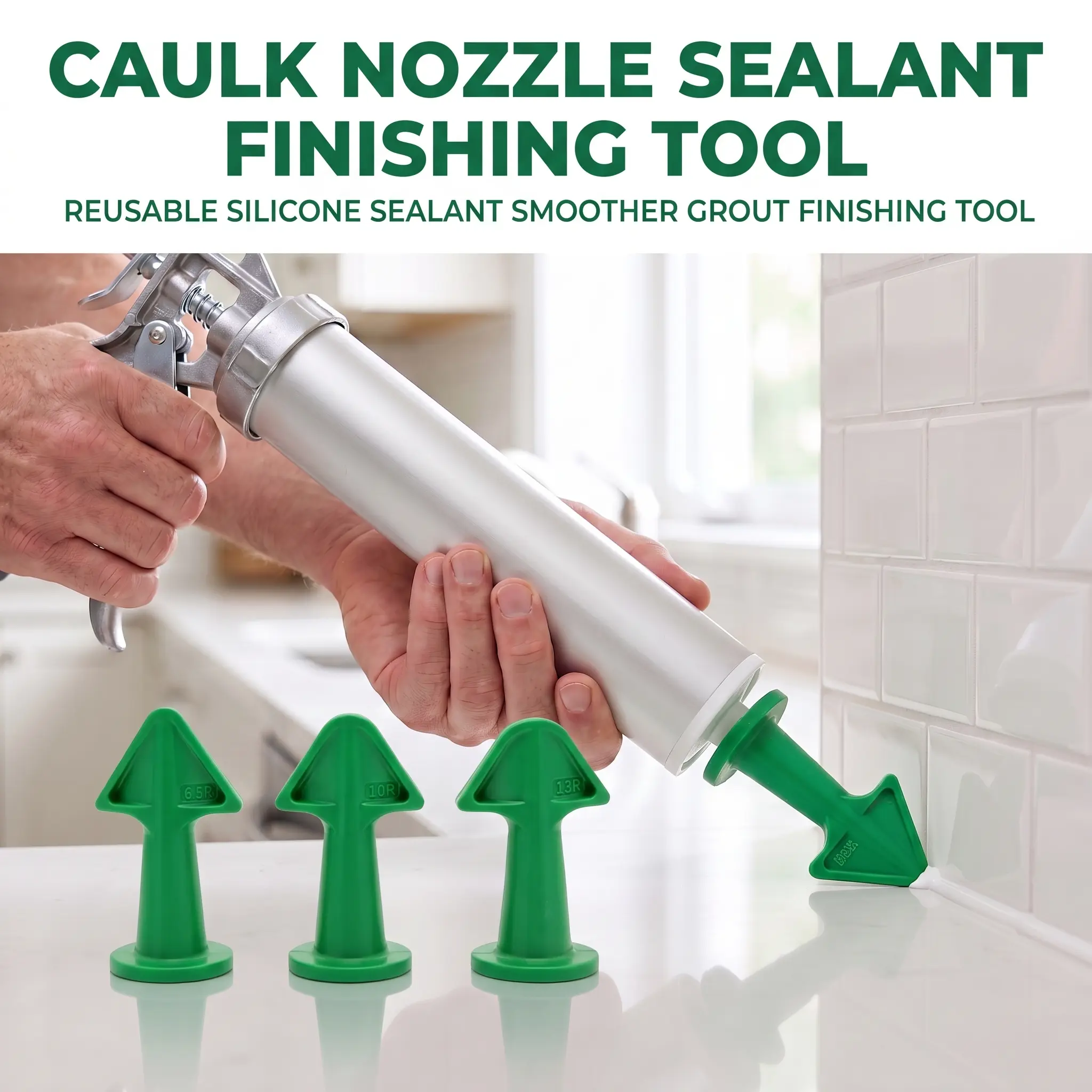 Caulk Nozzle, Silicone Caulk Applicator, Silicone Grout Caulking Tool, Sealant Nozzle Epoxy Piston Accessory For Floor Cleaning Tile Brick Joint Dirt Spatula, DIY Tools, Hand Tools-YY0