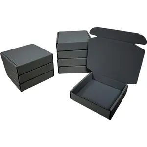 50 Pack 5.1 x 5.1 x 1.2 Inches Shipping Boxes Corrugated Cardboard Mailer Boxes Bulk for Small Business Packaging Mailing Gift & Craft - Mini Boxes (Dark Gray)