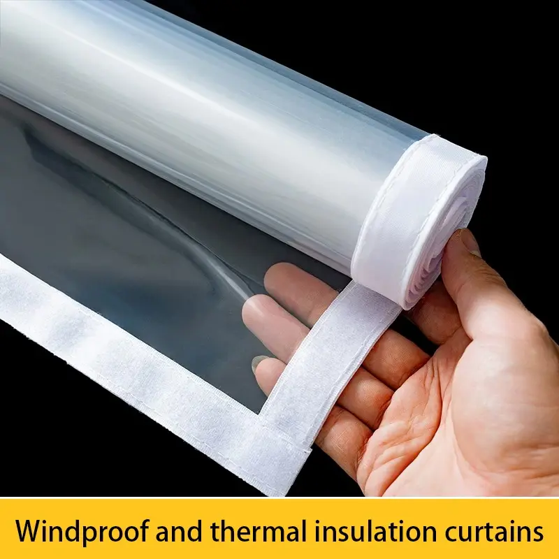EVA Clear Thermal Insulation Window Film, Window Draft Stopper, Self-Adhesive No-Drill Windproof and Waterproof Window Seal Cover, Draft-Blocking Insulation Film, Easy to Install and Removable for Bedroom, Living Room, Kitchen