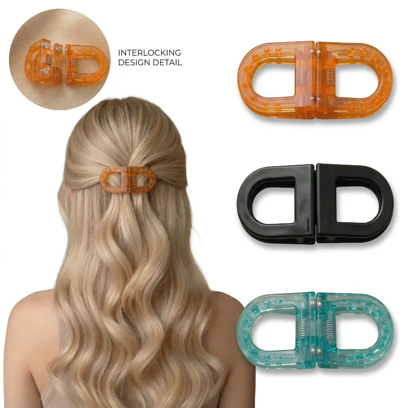 3pcs Set of Strong Fixed Hair Clips, Magnetic Hair Clips, No Pulling Hair Clips, One Handed Styling, Automatic Alignment, No Damage Design, Fashionable Appearance, Suitable for All Kinds of Hair, Curly Hair, Fine Hair, Short Hair, and Oily Hair
