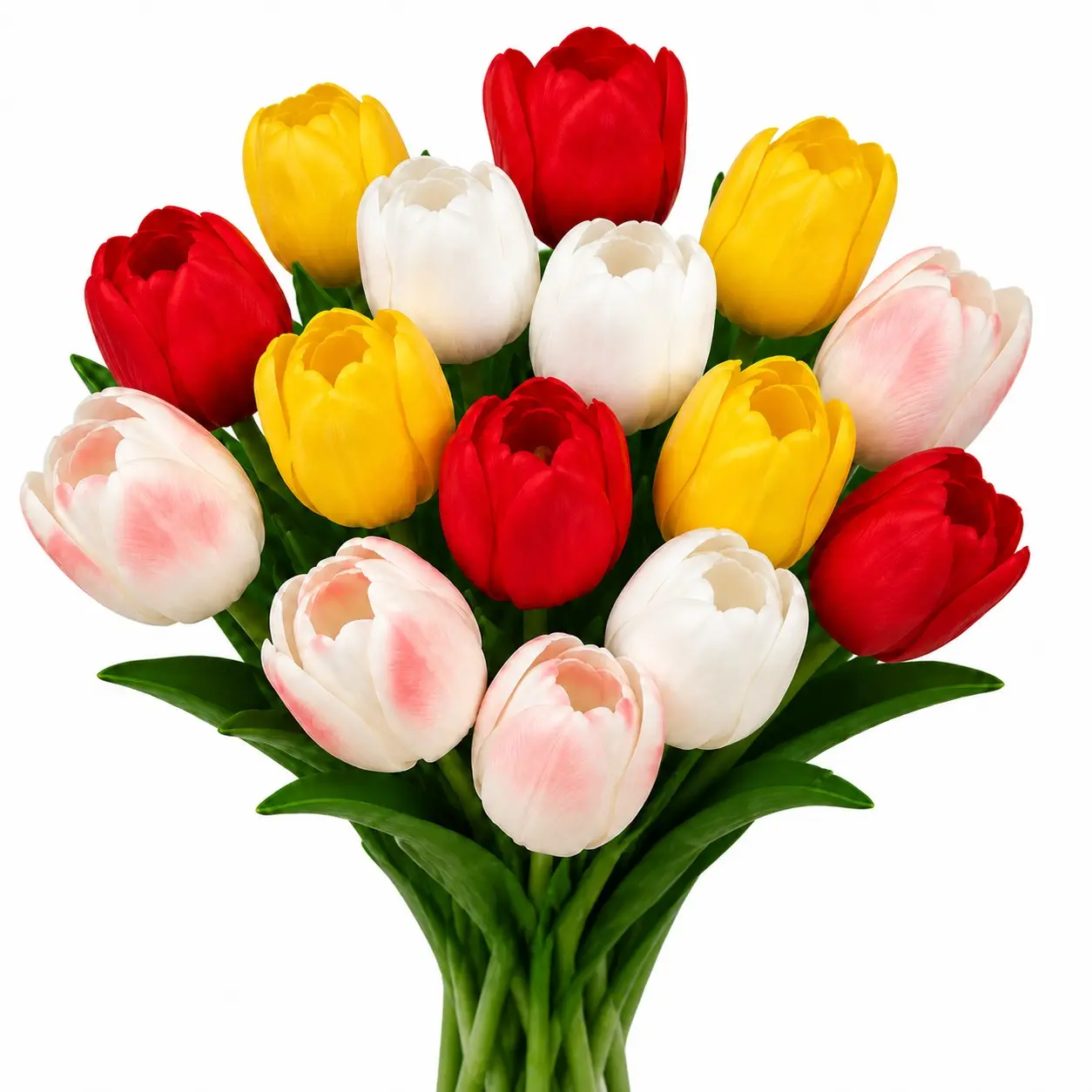 15pcs Artificial Tulips Plastic Fake Silk Flowers, 14 Inch Bulk Pack Home Kitchen Decor, Easter Wedding Spring Bouquet Centerpiece, DIY Wedding Bouquets, Valentine's Day Gift, Artificial Plants, Artificial Flower Decorations
