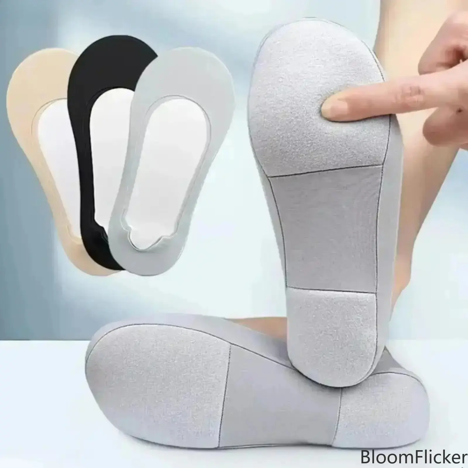 3/10 Pcs Women Thickened Non-Slip Invisible No Show Boat Socks, Soft Comfort Hidden Liner Socks for Flats & Sneakers, Breathable Footwear for Spring Summer Daily Wear, Sweet Practical Gift for Girlfriend