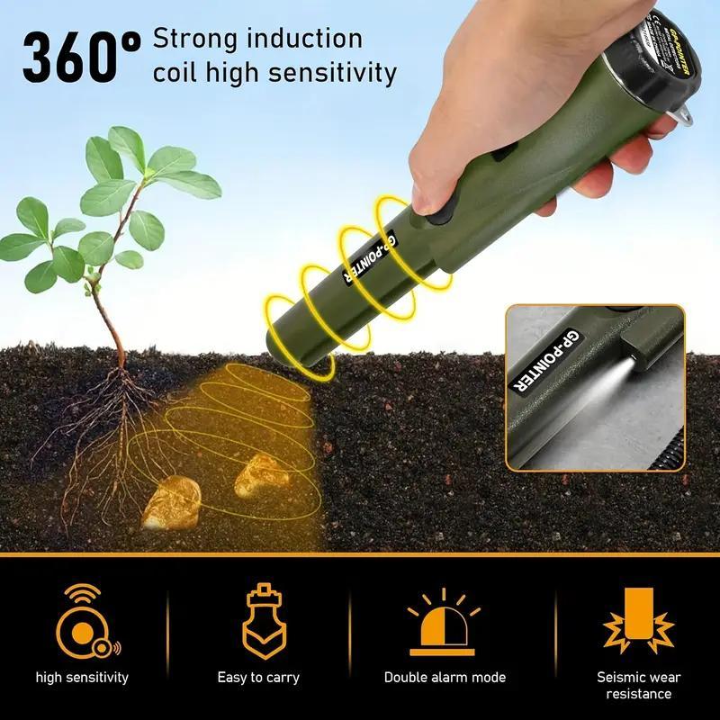 Handheld Metal Detector for Adults, Durable Plastic Design, Adjustable Sensitivity, Carrying Pouch Included, Ideal for Outdoor Treasure Hunting, Detector Pinpointer