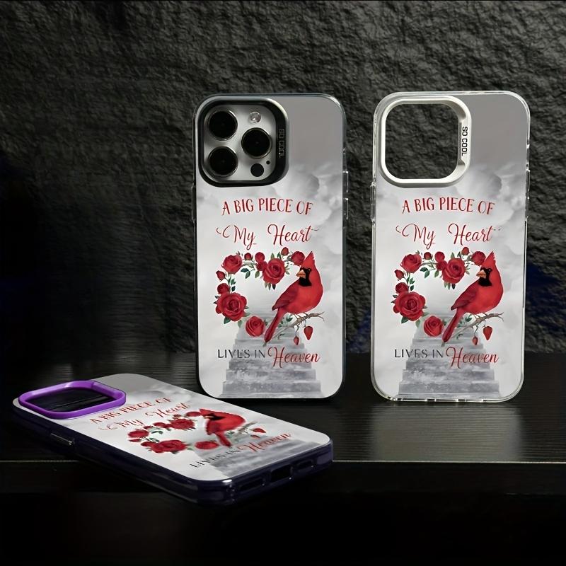 This TPU full-coverage phone case features a cardinal bird design, offering shock protection and slip resistance. It's compatible with iPhone 17, 16, 15, 14, 13, 12, 11, XS, X, and other Samsung models. A great gift for friends or family.