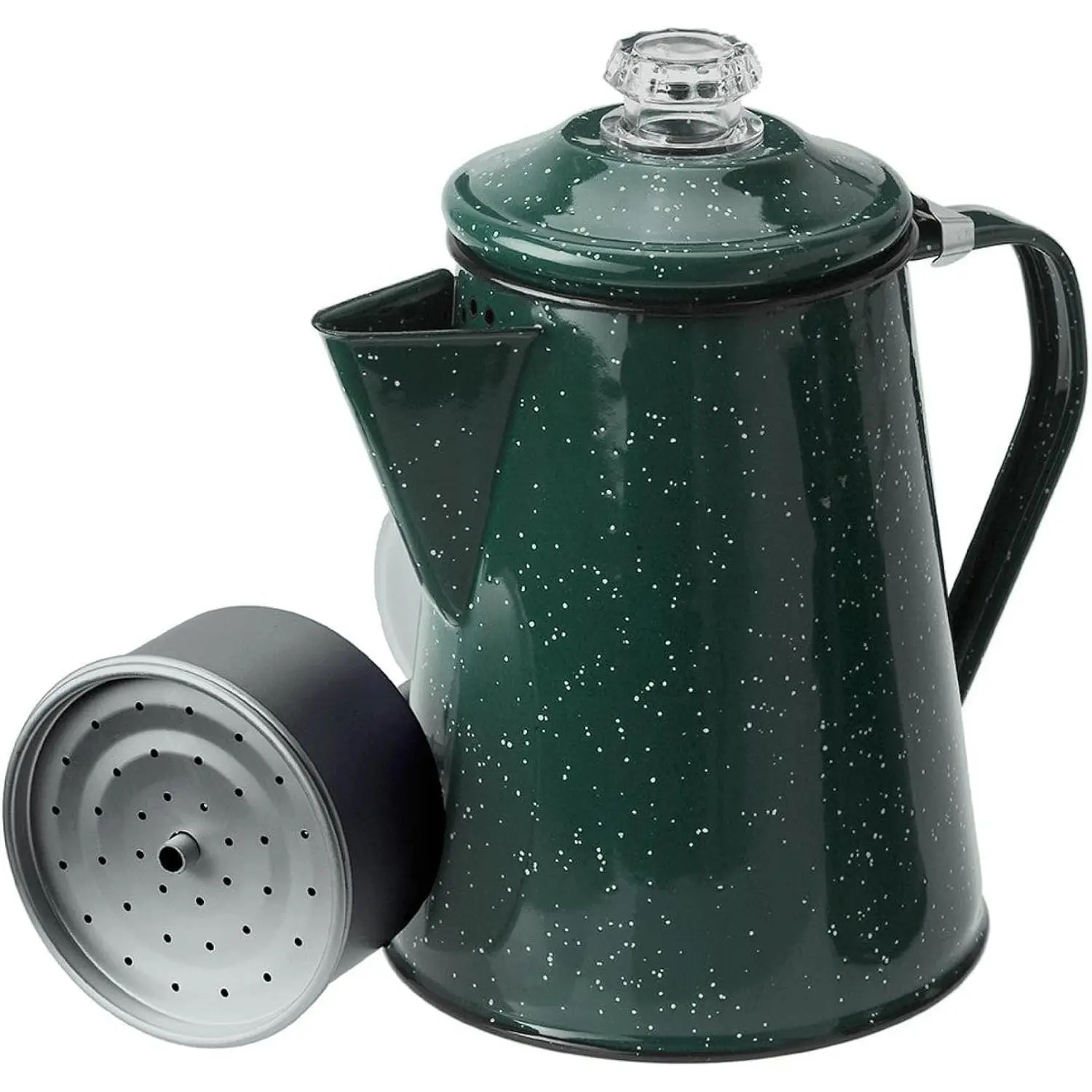Percolator Coffee Pot | Enamelware Campfire Coffee Boiler Kettle for Outdoor Camping Cookware, Cabin, RV, Kitchen, Hunting & Backpacking