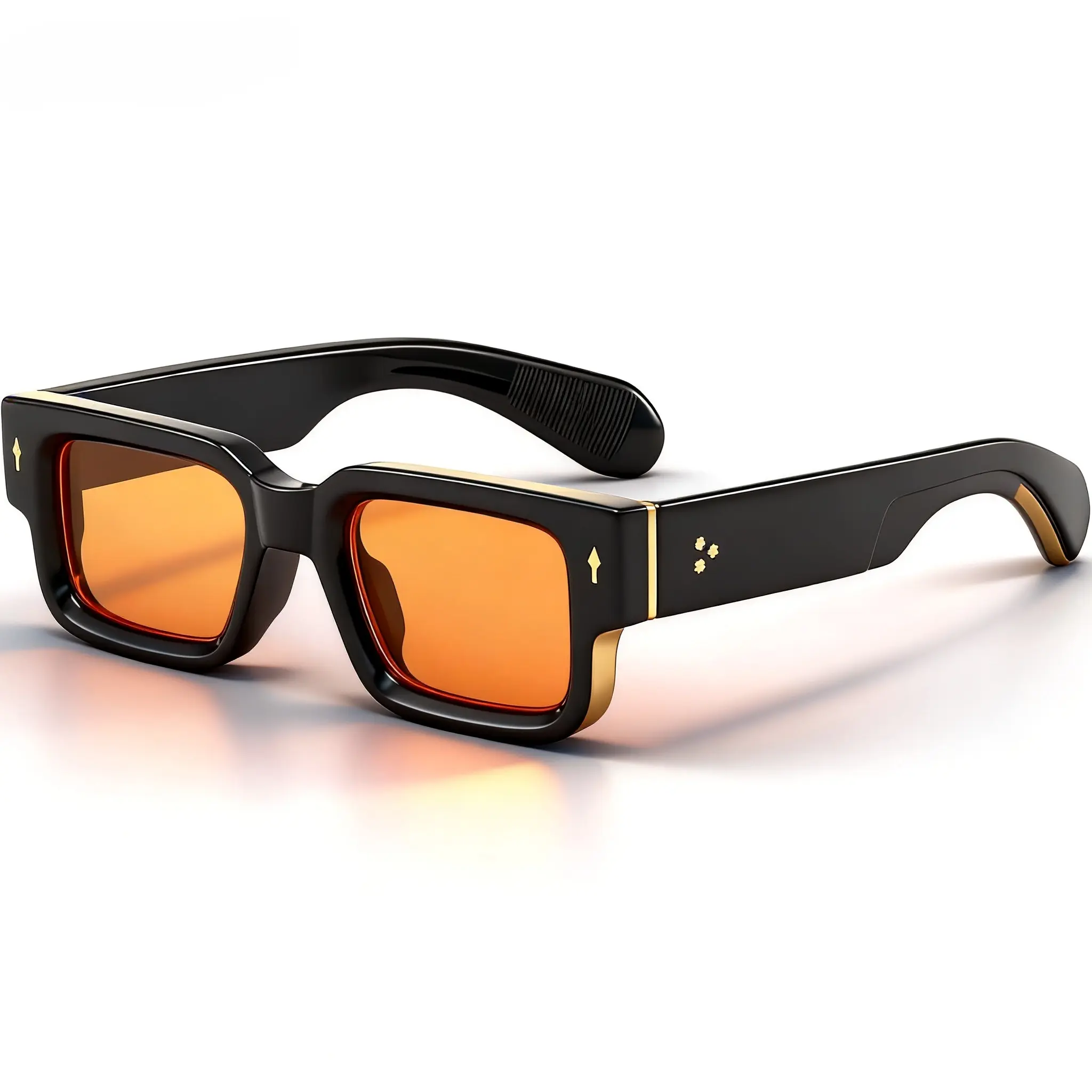 Retro Square Sunglasses for Women & Men, Chunky Rectangle Thick Frame Shades, Vintage UV400 Fashion Eyewear