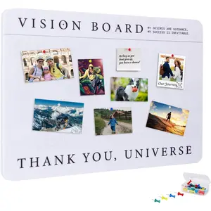 Premium Decorative Felt Pin Vision Board Minimalist Foldable DIY Dream Manifesting Prayer Picture Board with Pushpins for School Home Office