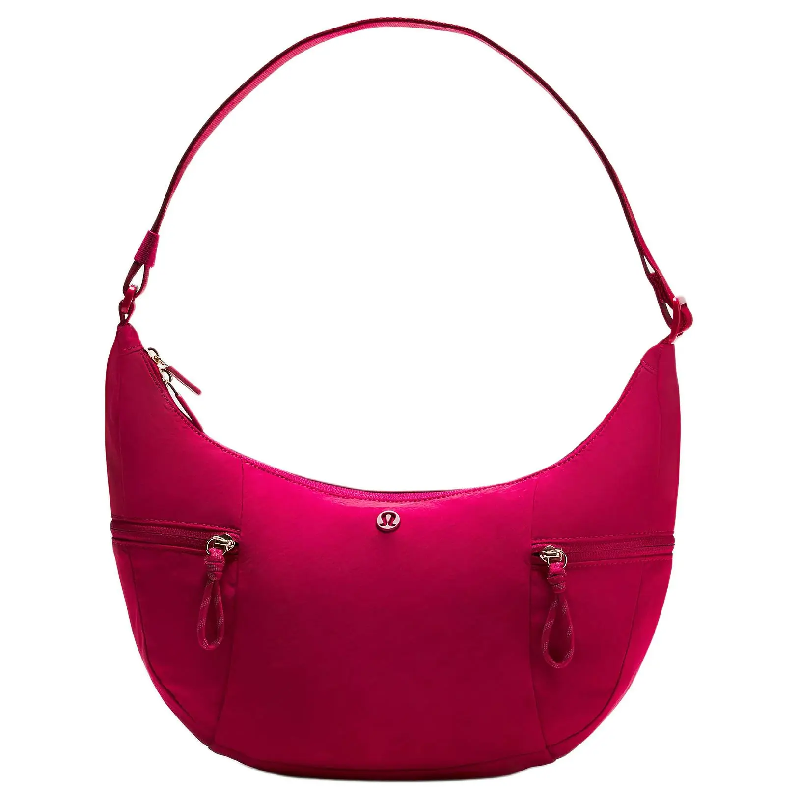 Women's Lululemon Minimalist 6L Slouchy Crossbody/Shoulder Bag - Adjustable Strap, Gold Hardware, Nylon Material, Berry Rum Red